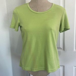 Vintage Ms choice top short sleeve lime green polyester rayon pullover women’s S